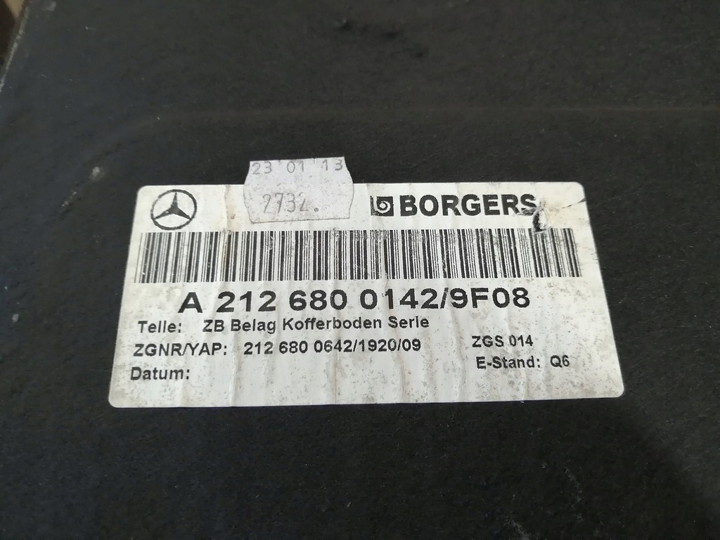 фото №6, Dd mercedes w212 sedan коврик обшивка багажника a2126800142