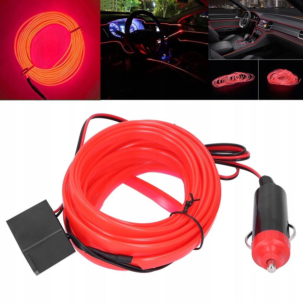 фото №16, 5m светодиоды led лента rgb neony do салона автомобиля автомобиля прикуриватель красный