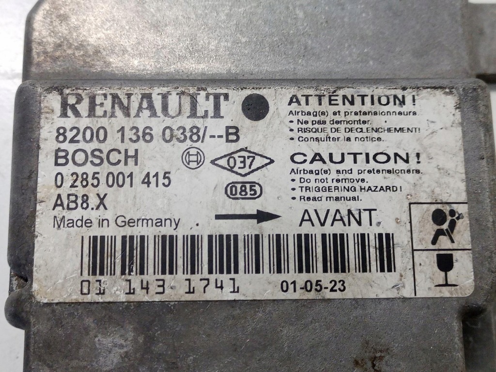 Модуль датчик подушка безопасности renault clio 2 8200136038 Оригинал