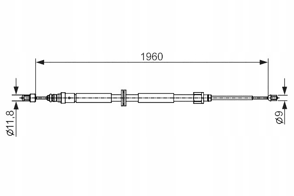 фото №2, Трос тормозная ручного задняя l/p renault grand scenic iii 1.2-2.0d