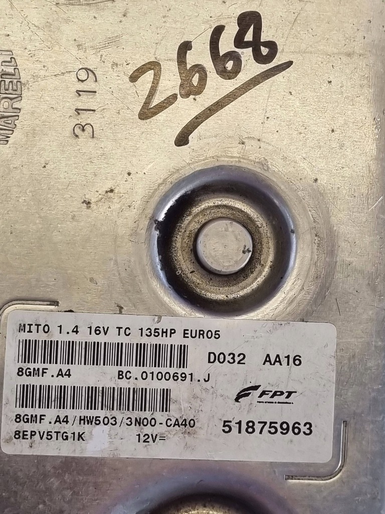 фото №3, Alfa romeo mito бортовий комп'ютер 1.4 51875963