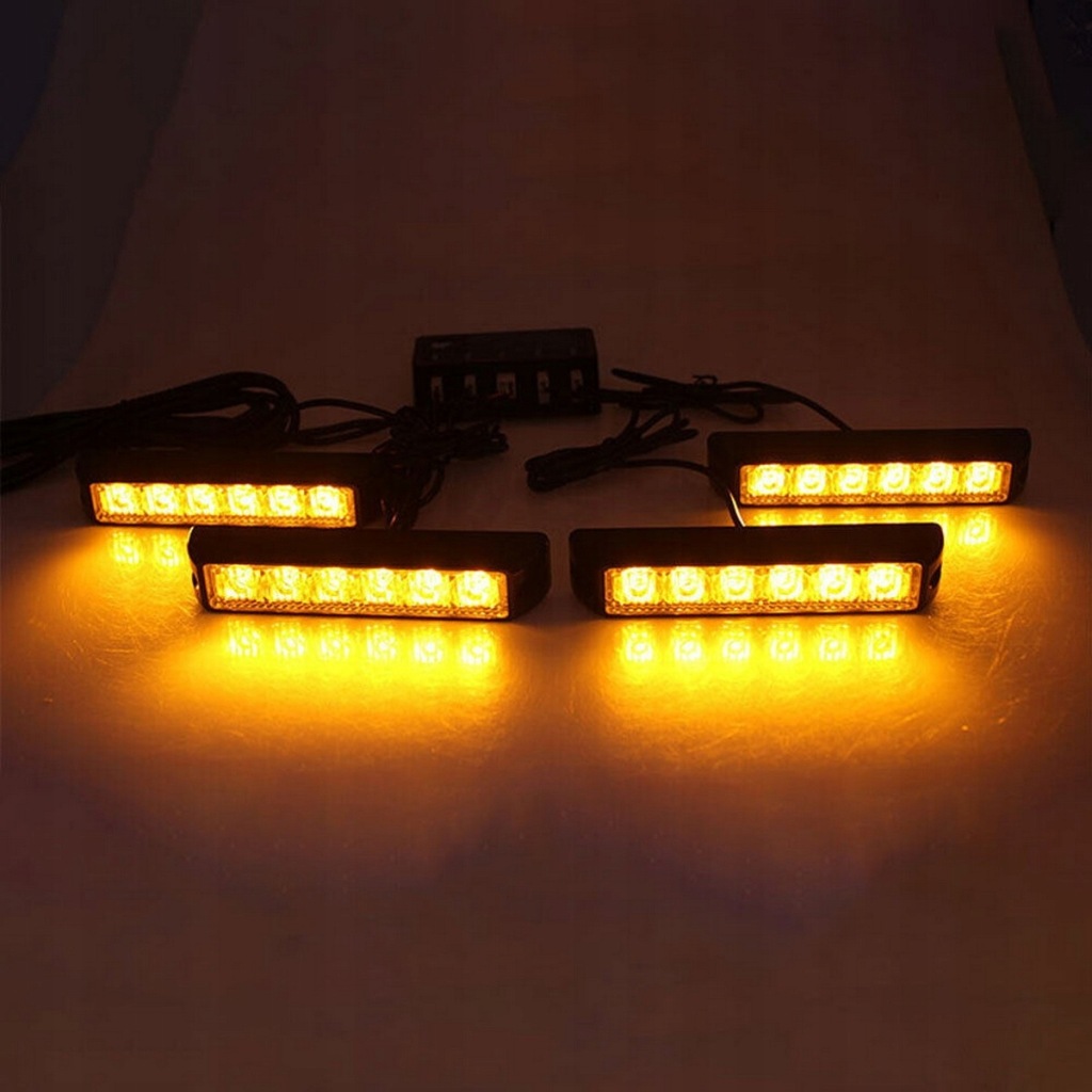 4x фари попереджувальні stroboskop pomoc евакуатор led 12v водонепроникний ip67 Зі Шроту