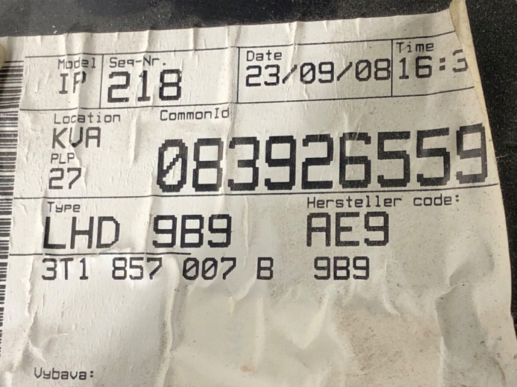 фото №8, Приборная панель skoda superb ii sedan/limuzyna 08-15 панель  приборная панель приборная