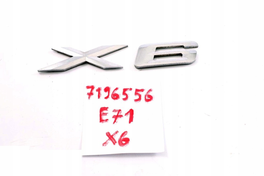 фото №10, Bmw x6 e71 надпис x6 емблема logo хром x6 7196556