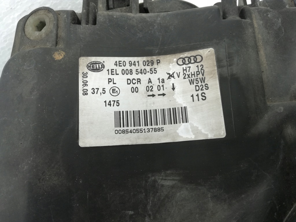 фото №7, Лампа левый перед ксенон поворотный audi a8 d3 europa