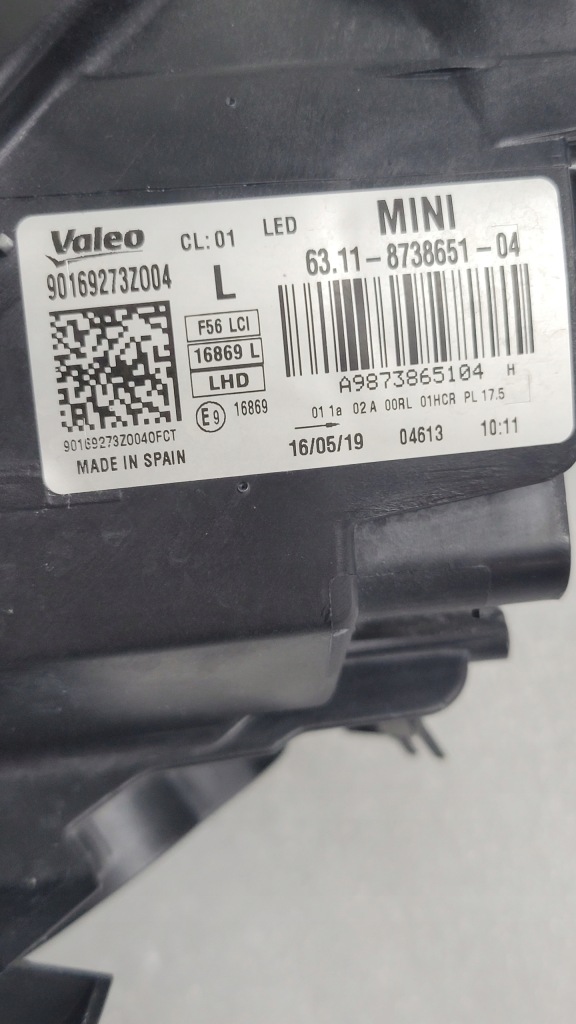 Фара перед левая хром панель фары mini cooper f56 lci рестайлинг  led Оригинал