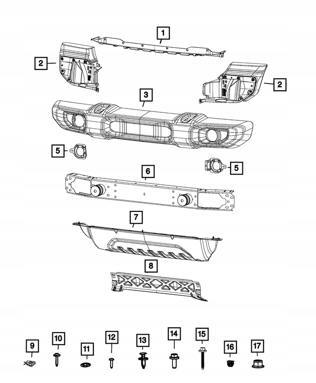 фото №10, Бампер перед передний оболочка eu. wrangler jl 2018
