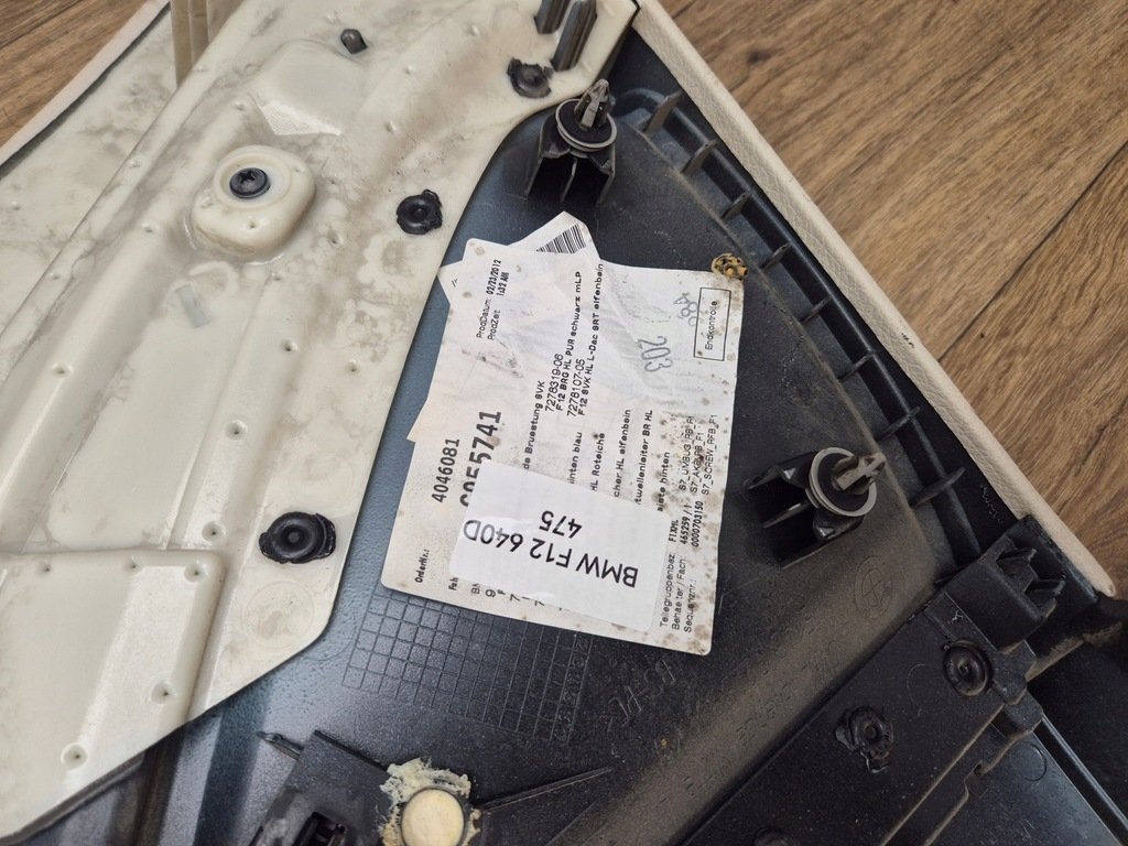 фото №9, Bmw 6 f12 cabrio обшивка оббивка лівий задня задня elfenbein weiss шкіра