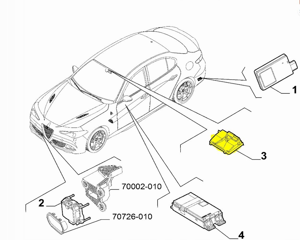 фото №1, Датчик przekroczenia линия alfa romeo giulia