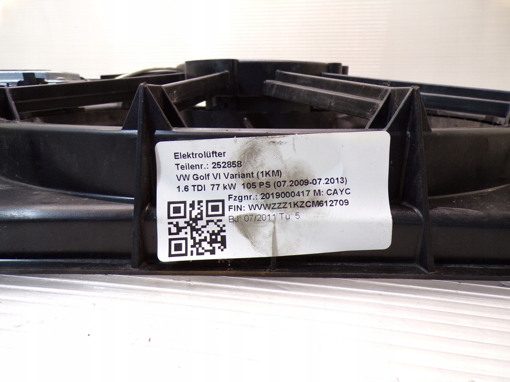 фото №5, Вентилятор радіатора volkswagen golf vi 1.6tdi 1k0121205af