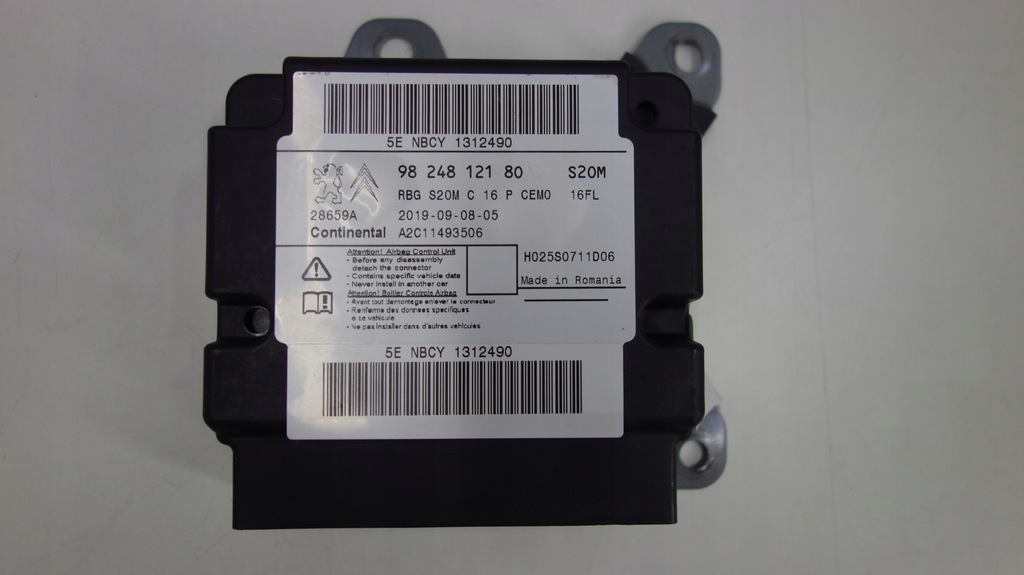 фото №1, Peugeot citroen датчик блок управления подушка безопасности 9824812180