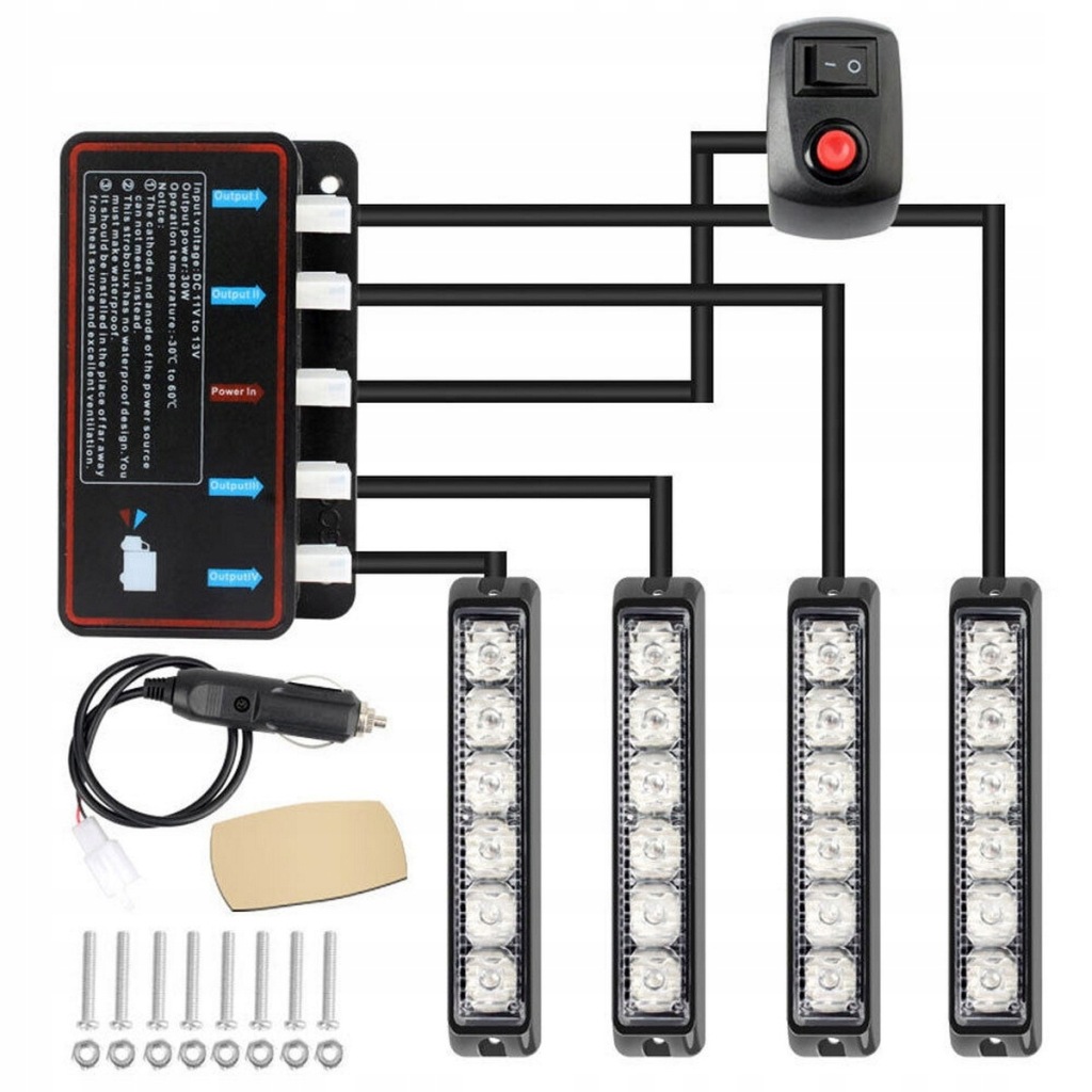 4x фари попереджувальні stroboskop pomoc евакуатор led 12v водонепроникний ip67 в Україні