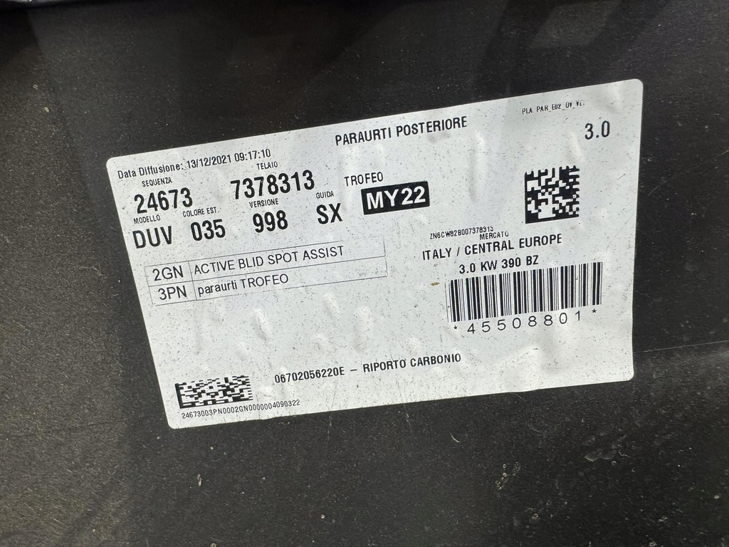 фото №13, Бампер задняя задний карбон maserati grecale trofeo 7378313