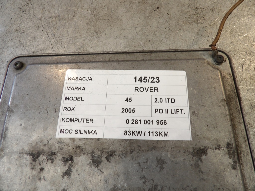 фото №4, Бортовий комп'ютер rover 45 lift 2,0itd 0281001956