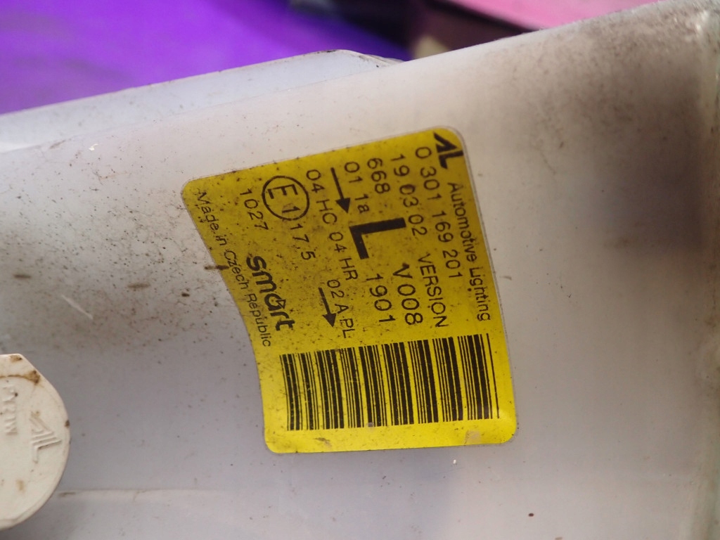 фото №8, Smart fortwo w450 lift fl лампа перед ліва фара лівий 0301169201