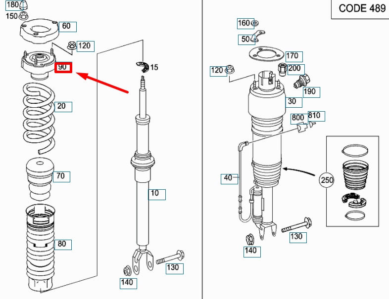 Mb e w211 передняя часть правый upper амортизатор капота кронштейн spring plate a2113200226 Оригинал