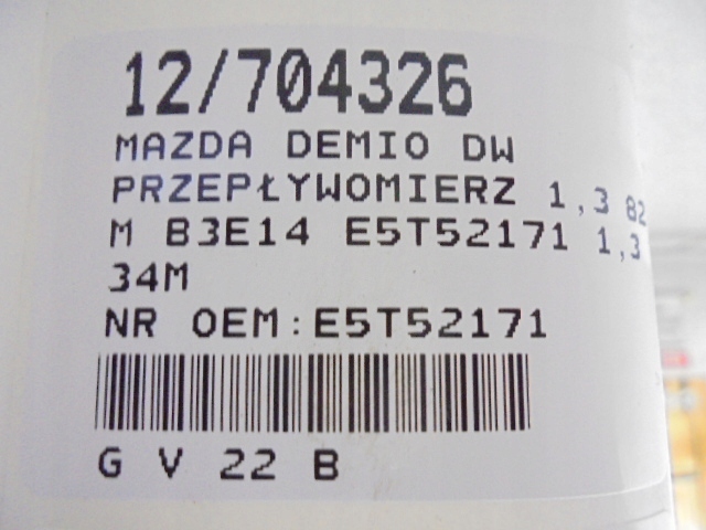фото №8, Mazda demio dw витратомір e5t52171 1,3 b34m