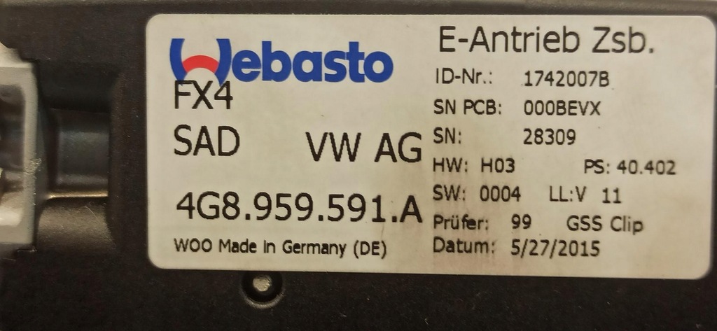 фото №7, Audi a7 люк панорама 4g8959591a 4g8877041e