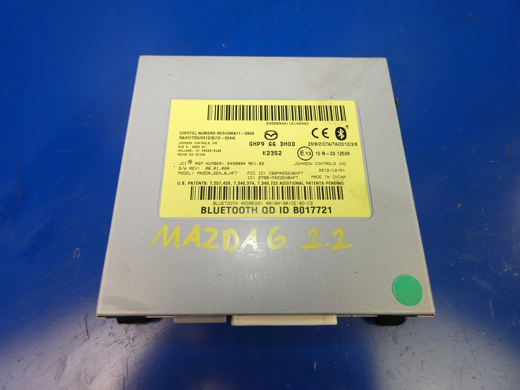 фото №1, Mazda 6 iii gj модуль блок керування bluetooth