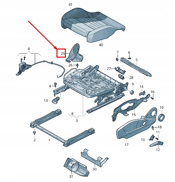 фото №1, Audi q8 4mn left seat правый inner trim 4m0881327dk1