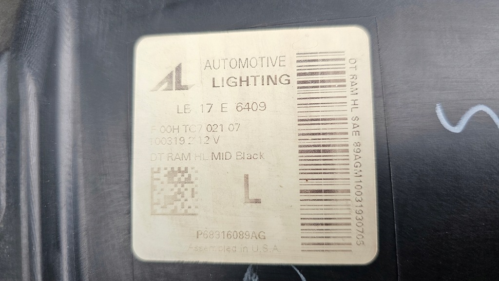 фото №16, Лампа левая перед full led dodge ram 1500 v dt 19r- 68316089ag p68316089ag
