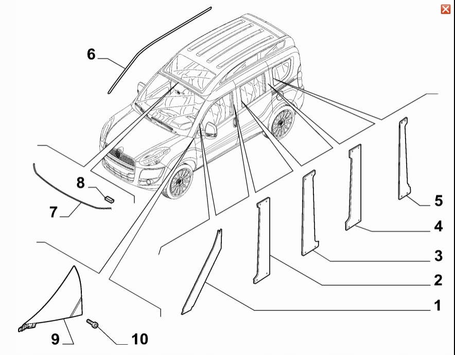 фото №6, Накладка декоративная сторона правая fiat doblo 51827810