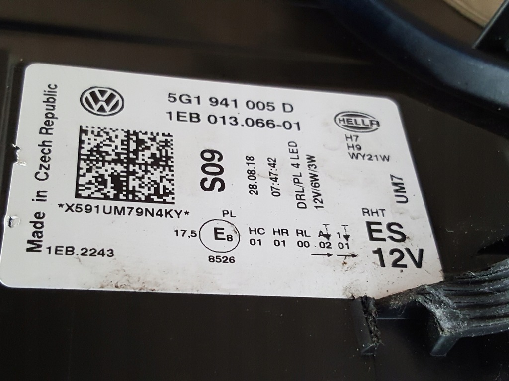 фото №6, Vw golf vii 5g1941005d лампа лівий перед