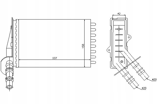 фото №2, Отопитель 234x158x35 renault clio ii thalia i