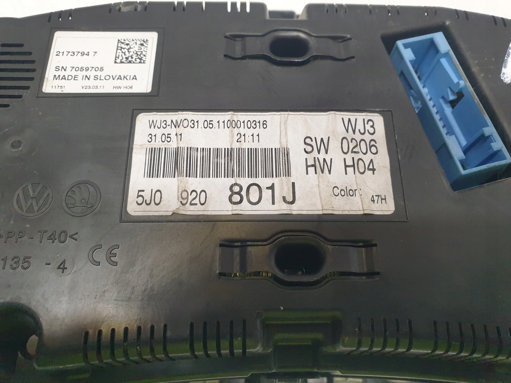 фото №8, Лічильник прилади skoda fabia ii 1.6 tdi 5j0920801j