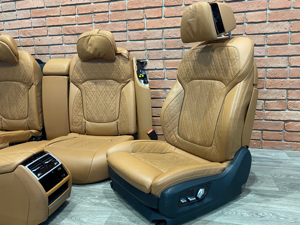 фото №5, Bmw 7 g12 сидіння заднє сидіння обшивки салон full cognac
