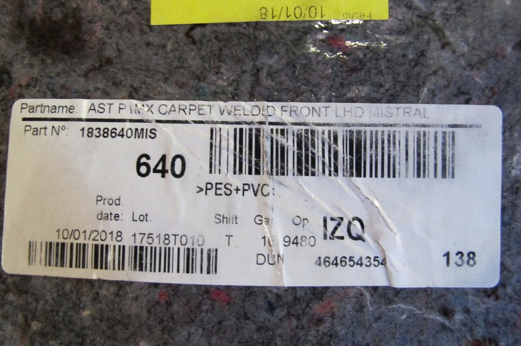 фото №9, Opel crossland x p17 h75 17- коврик обшивка пол коврики комплект euro