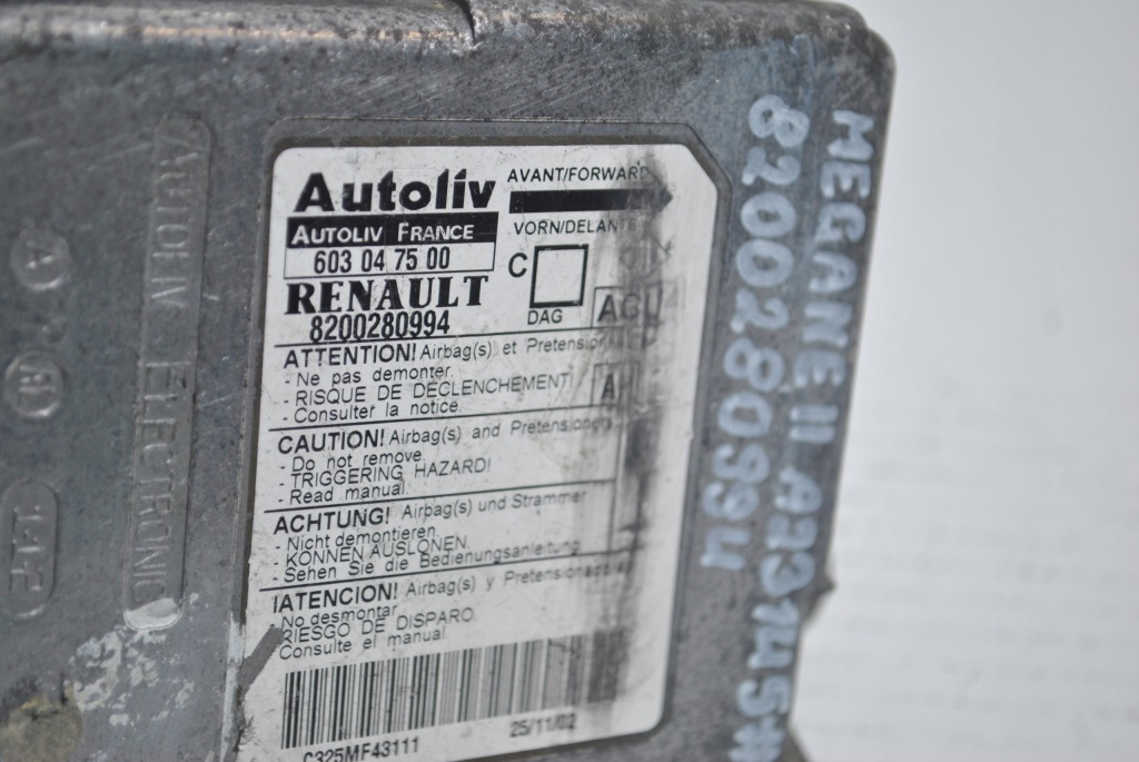 фото №3, Датчик подушка безпеки модуль renault megane ii 8200280994