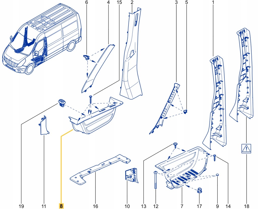 фото №14, Подножка внутренний правый renault master iii lift 769510005r