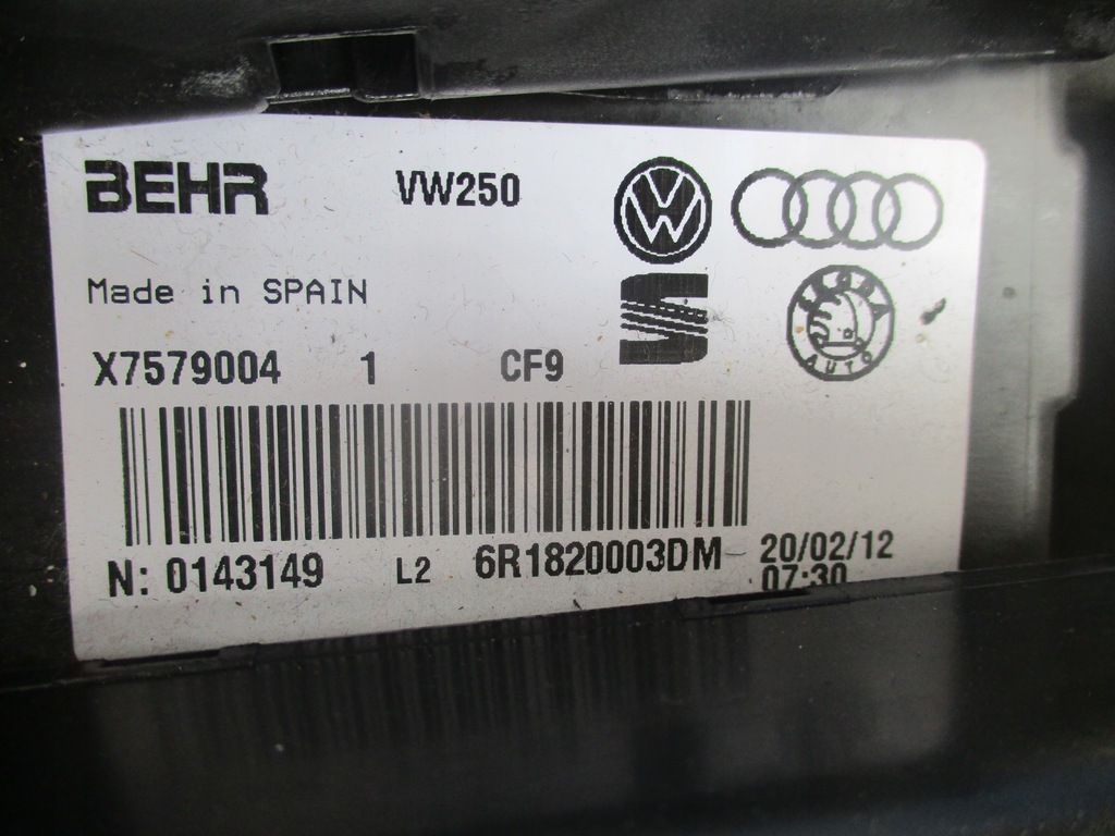 фото №6, Отопитель vw polo 6r skoda fabia ii 6q0819875