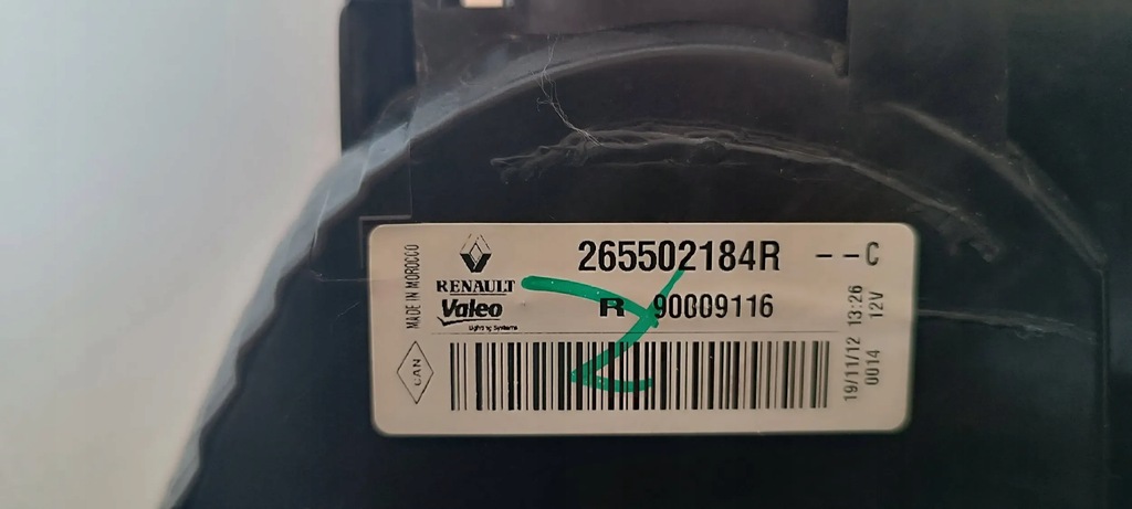 фото №8, Лампа dacia lodgy 12r правая задняя задняя 265502184 90009116
