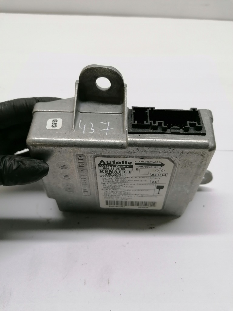 фото №3, Модуль датчик подушка безопасности renault оригинальный номер 8200367444