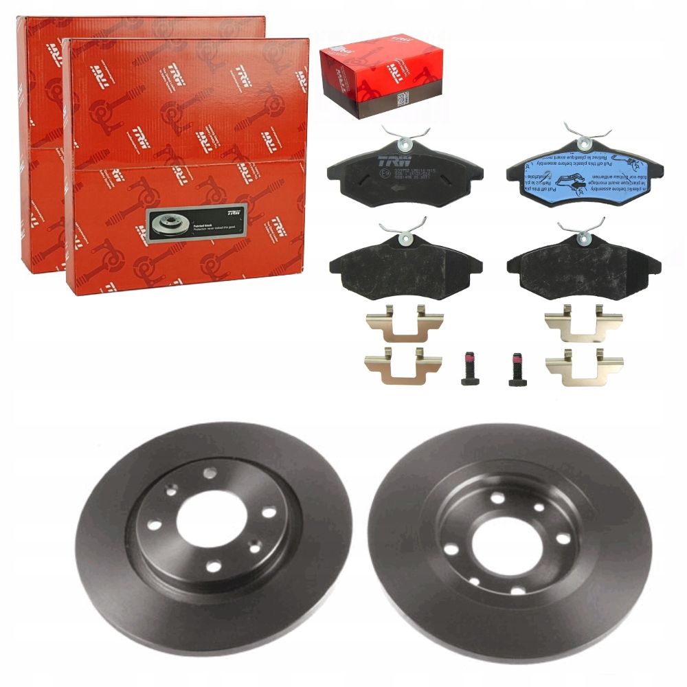 фото №1, Trw гальмівні диски+ гальмівні колодки перед citroen c2 c3 i 2002-