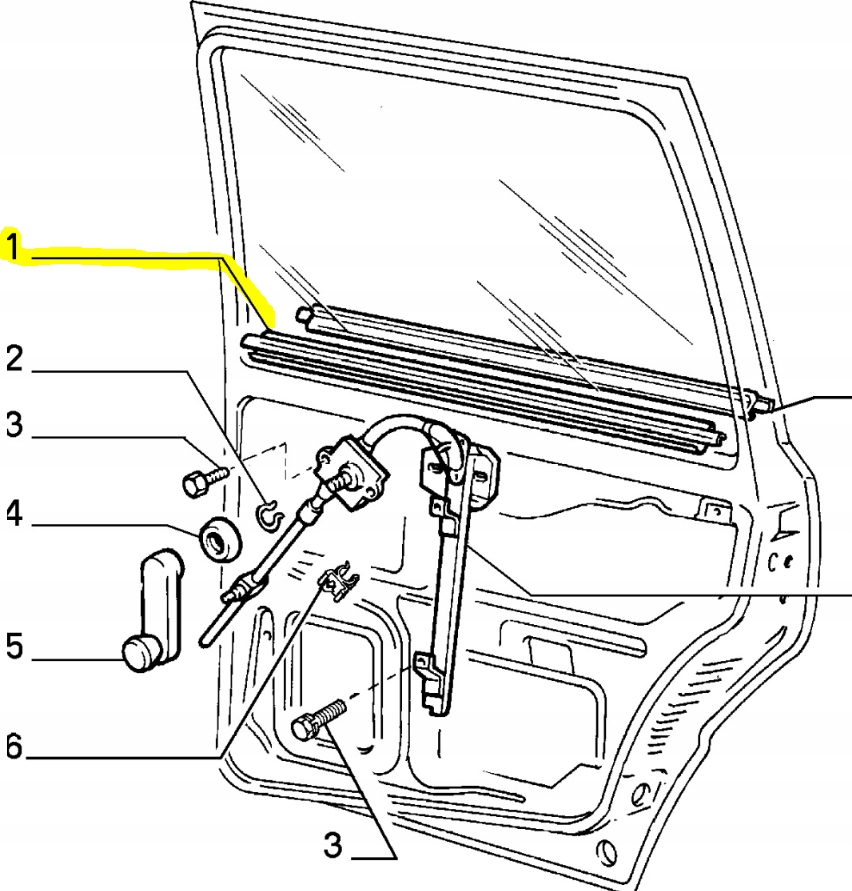 Скребок скло внутрішньої задній правої fiat uno оригінальний номер 7711309 Недорого