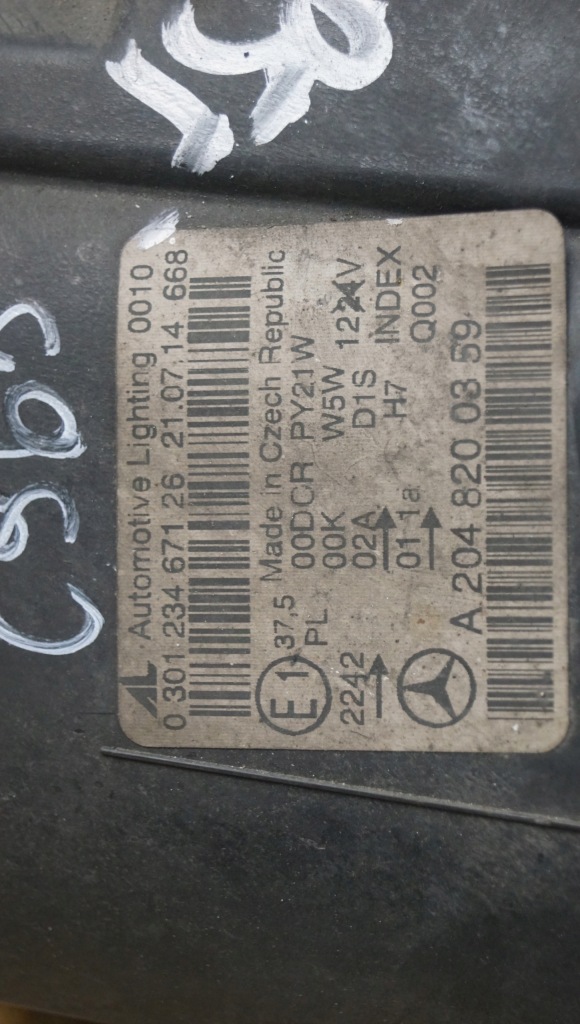 фото №16, Лампа левый перед mercedes c w204 ксенон