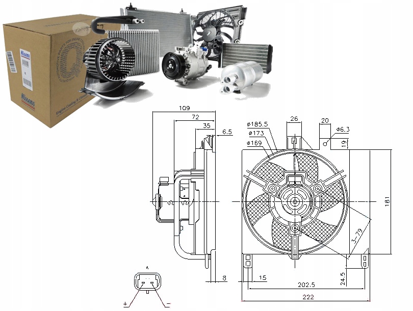 Купити Вентилятор радіатора з корпус smart city-coupe