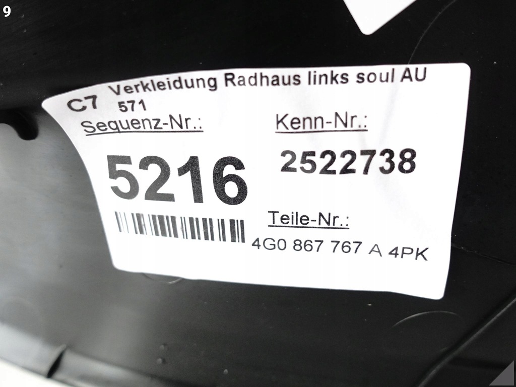 фото №10, Audi a6 s6 c7 4g0 10-18 lift молдинг защита обшивка lewego порог задняя 4pk