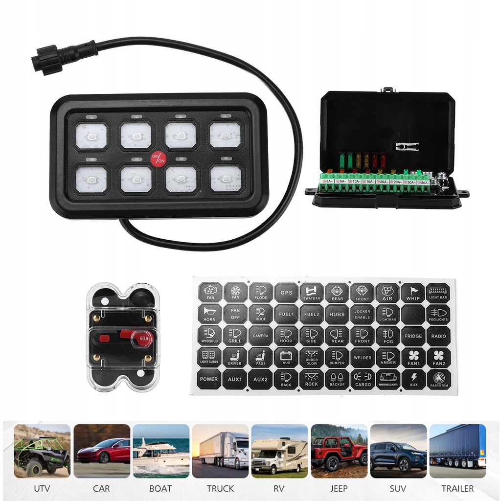 фото №11, 8 панель переключателей wciskanych функция автоматический przyciemniania ze