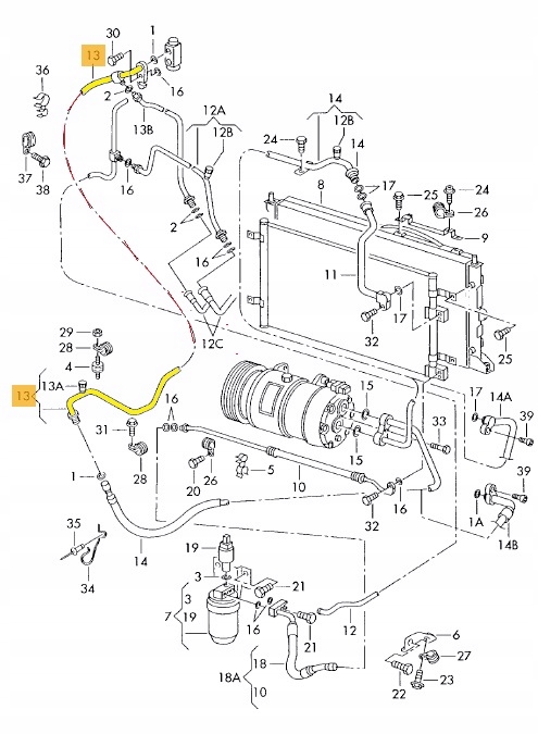 фото №6, Трубка кондиціонера перегородка ford galaxy 1,9tdi 90km