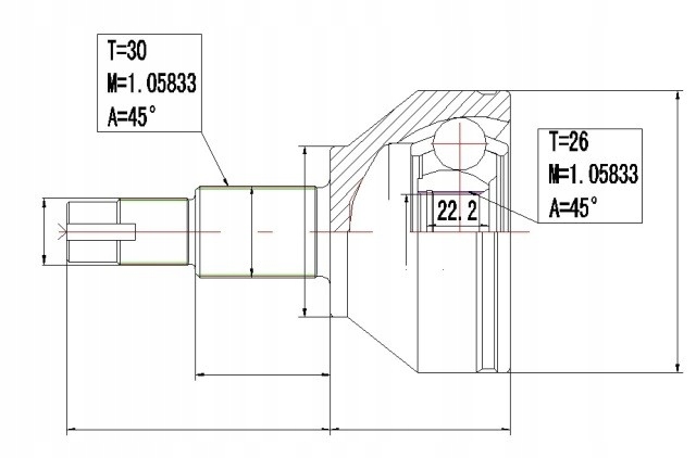 фото №1, Шарнир наружный alfa romeo spider 2.2 jts 06-