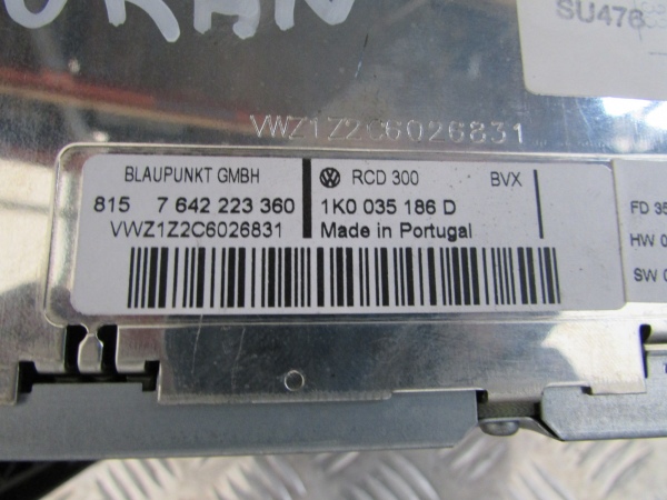 фото №10, Радио blaupunkt 1k0035186d vw touran 03r