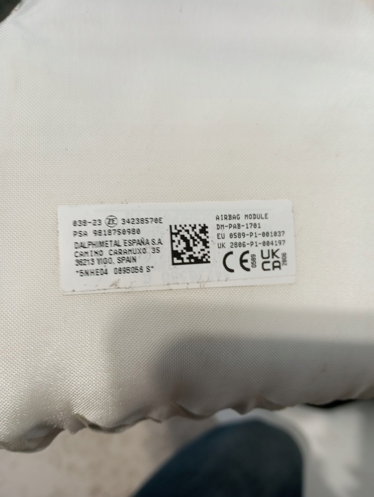 фото №7, Подушка безпеки подушка ремені натягувач комплект opel combo e 23r v