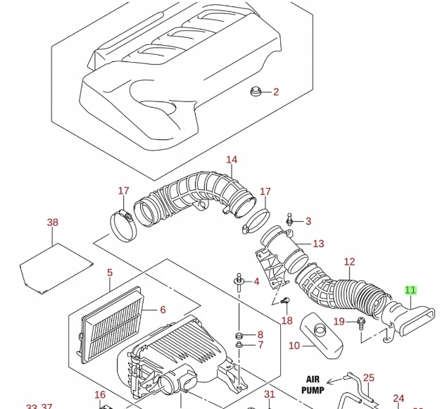 фото №6, Suzuki vitara 2015 - впуск фільтра повітря