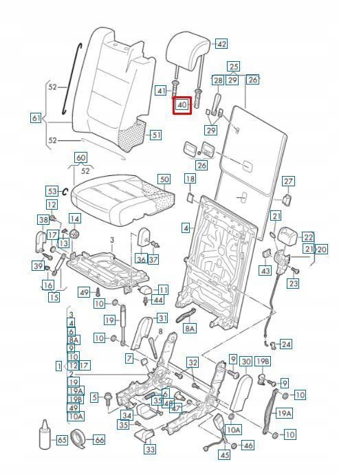 фото №15, Направляющая подголовник антрацит vag volkswagen jetta audi a1 оригинальный