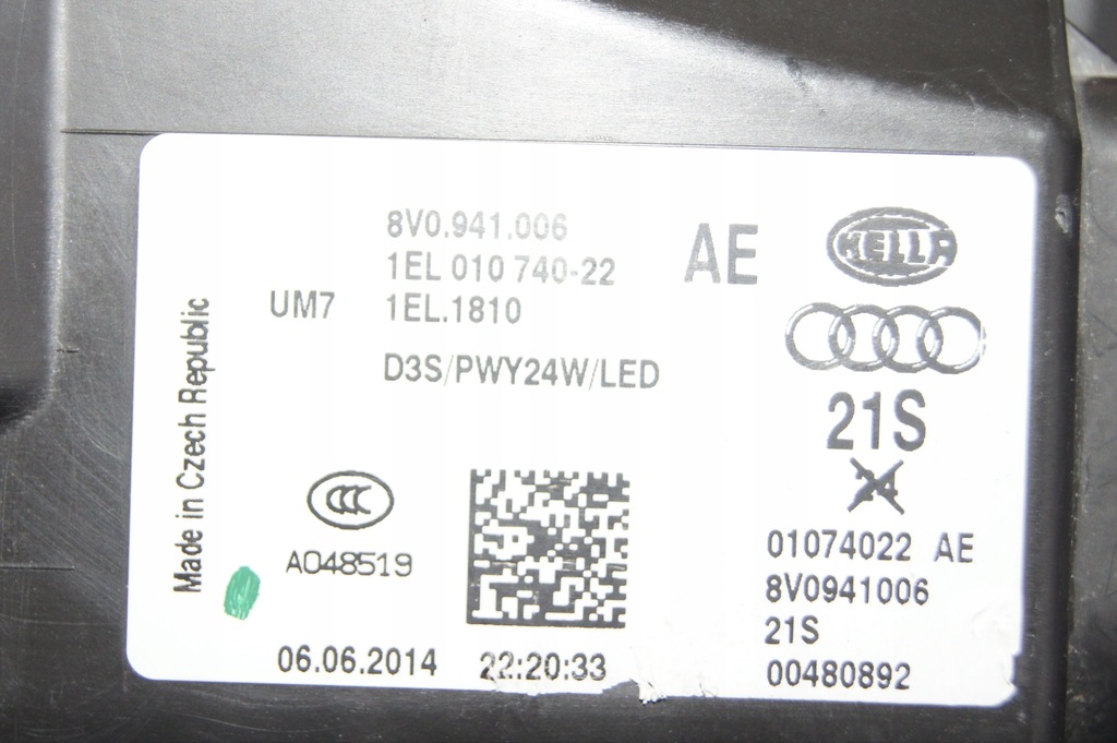 фото №6, Bi ксенон audi a3 8v sedan d3s+led права europa 2012-2016