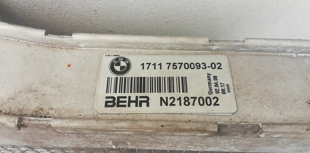 фото №12, Bmw оригинальный номер 7570093 радиатор wody